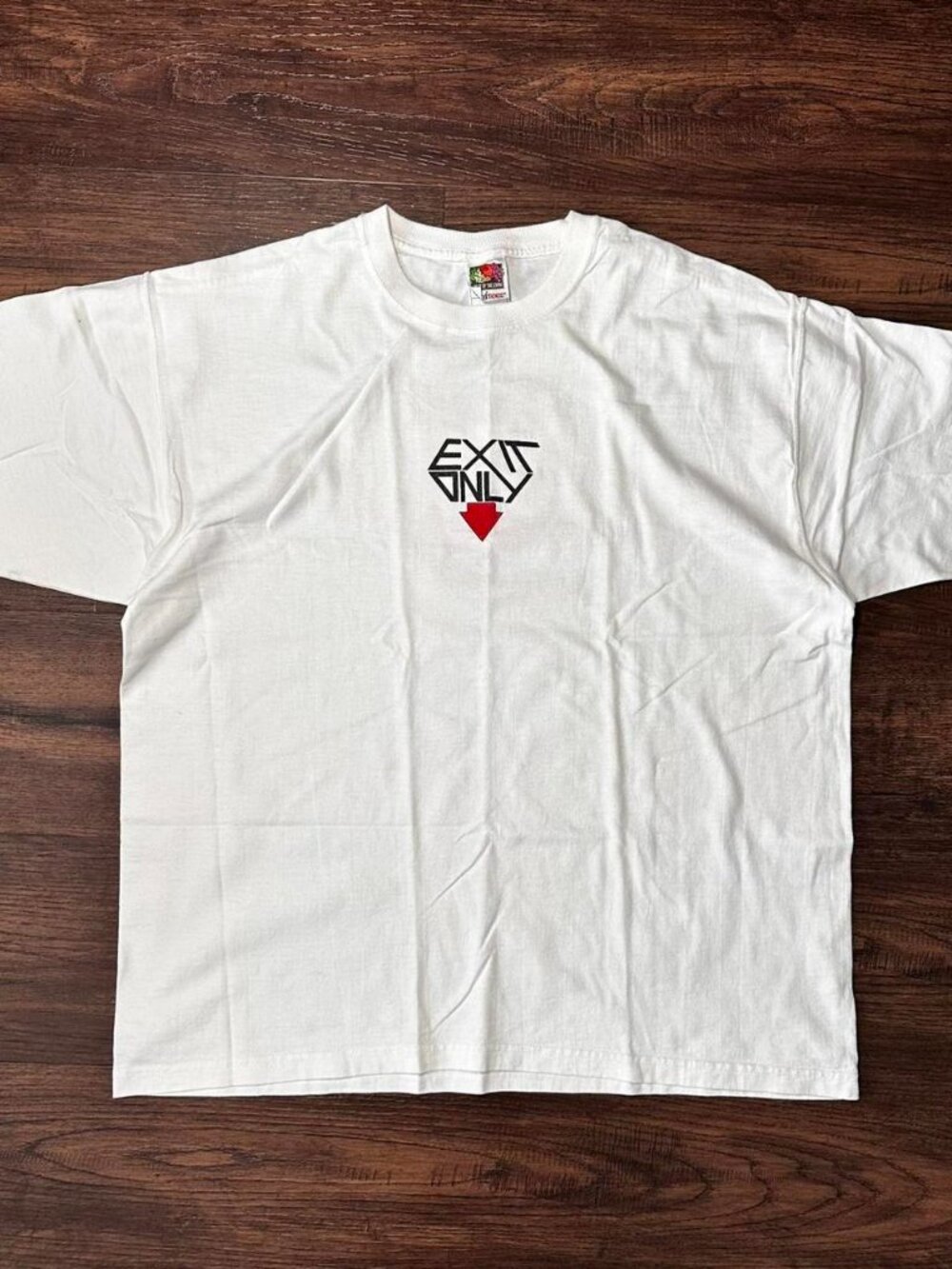 White Vintage 90s Exit Only Skateboarding Tee Size L